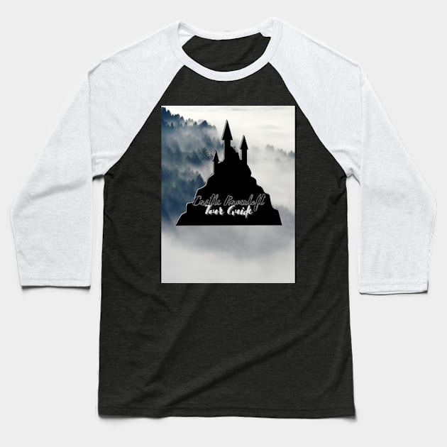 Castle Ravenloft Tour Guide Baseball T-Shirt by Necropolis by Night